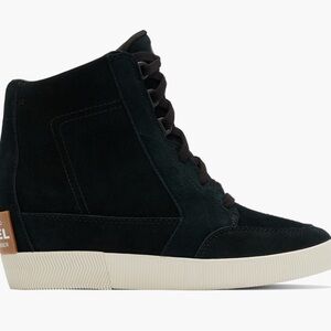 SOREL Out N About Wedge II Sneaker, Black, 6.5